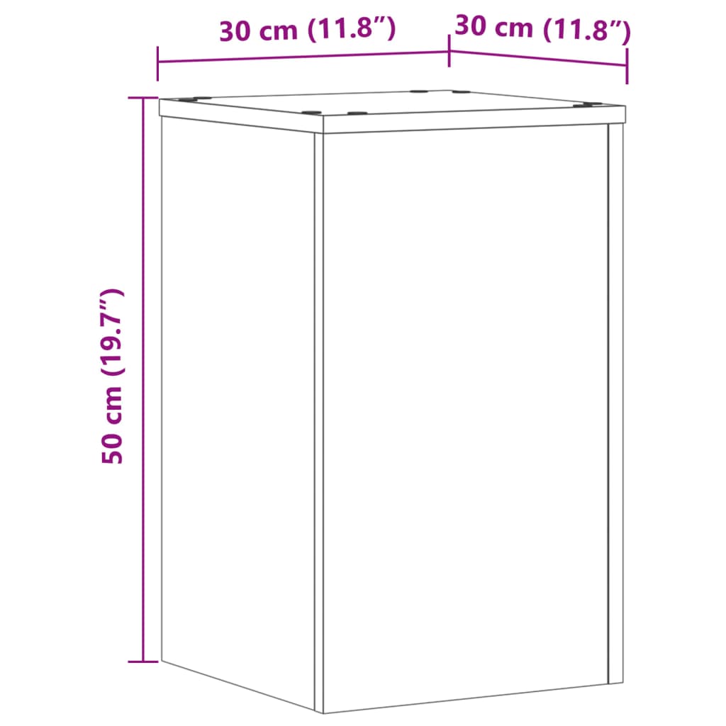Plant Stands 2 pcs Old Wood 30x30x50 cm Engineered wood