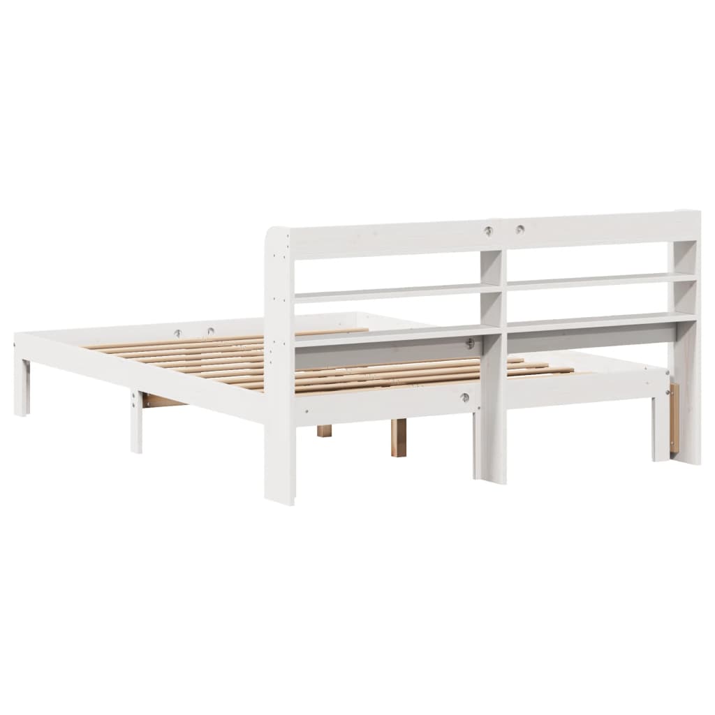 Bed Frame with Headboard without Mattress White 135x190 cm Double