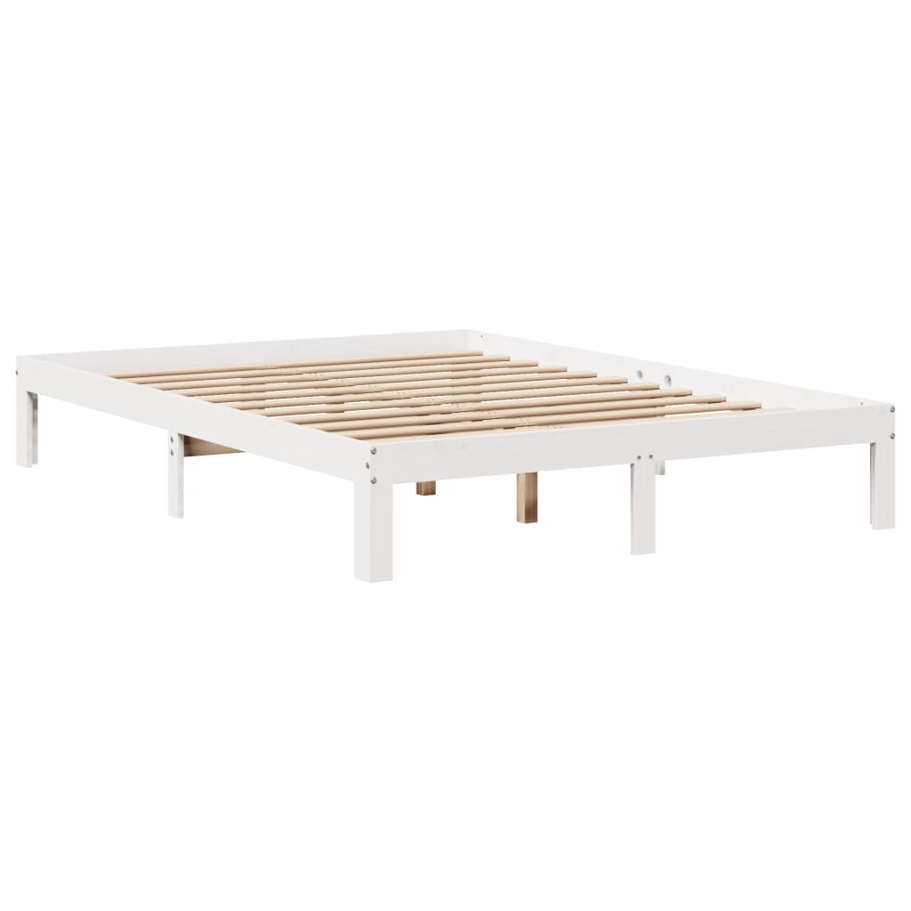 Bed Frame with Headboard without Mattress White 135x190 cm Double