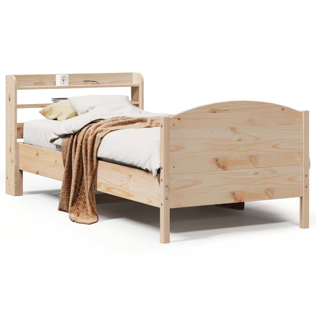 Bed Frame without Mattress 75x190 cm Small Single Solid Wood Pine