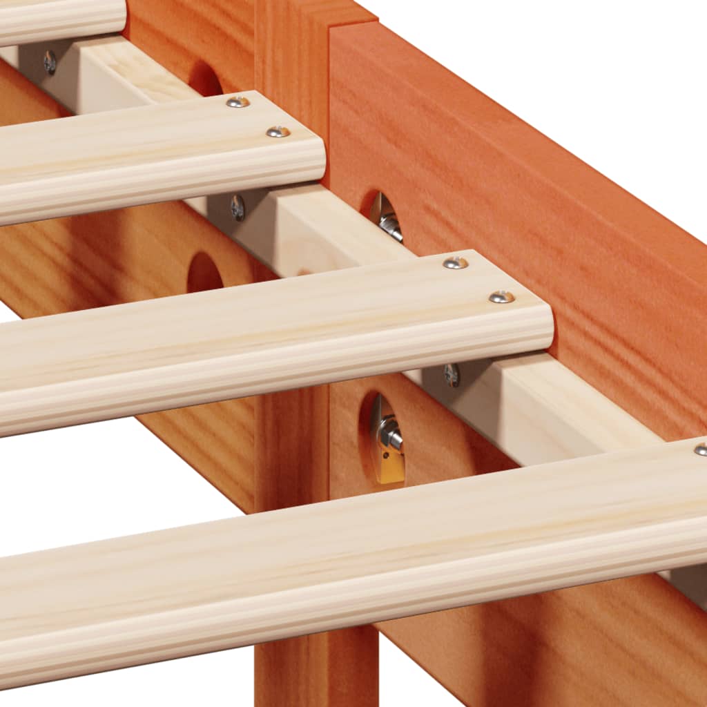 Bed Frame without Mattress Wax Brown 140x190 cm Solid Wood Pine
