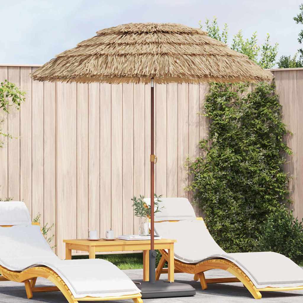 Beach Parasol Brown Ø 160 x 196 cm Steel