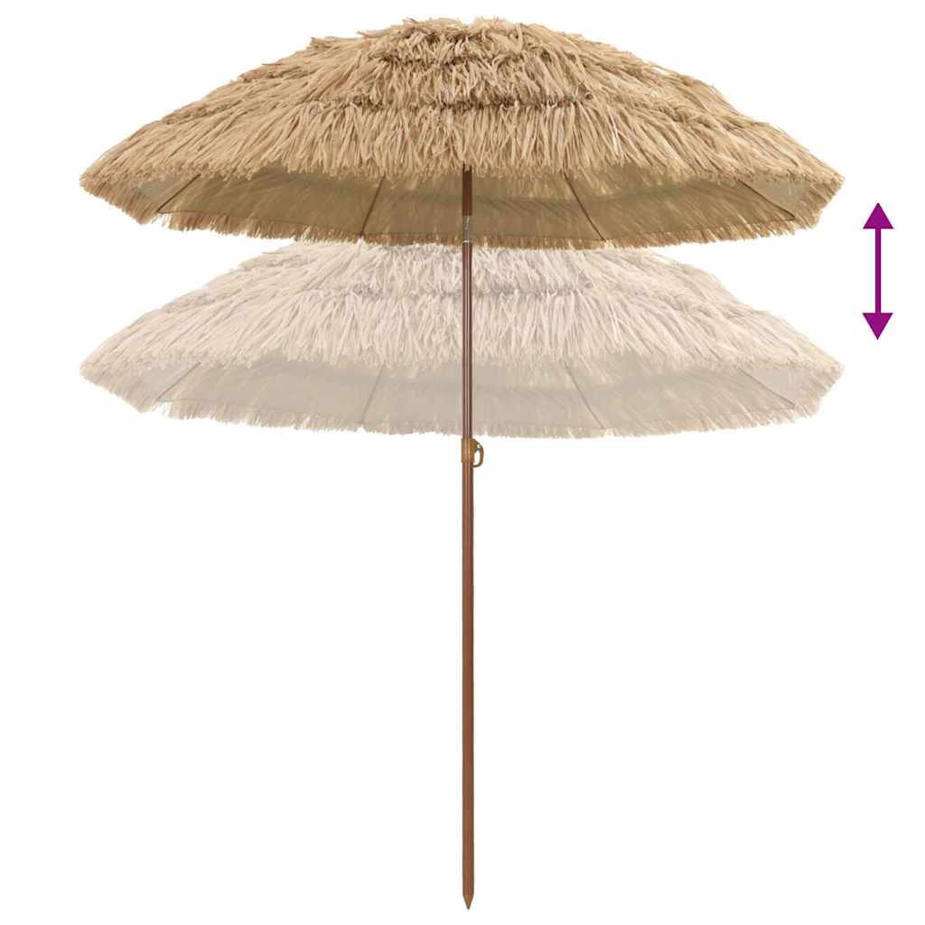 Beach Parasol Brown Ø 160 x 196 cm Steel