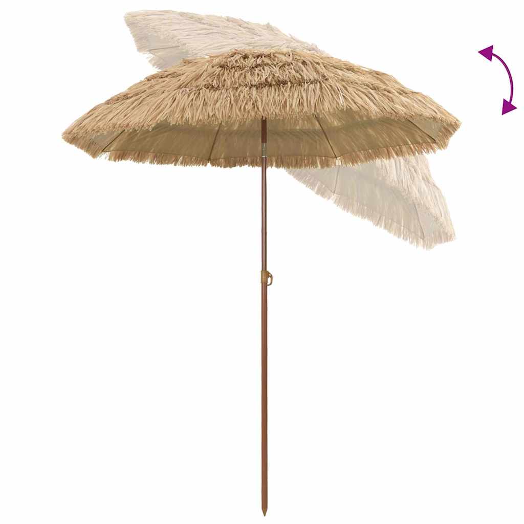Beach Parasol Brown Ø 160 x 196 cm Steel