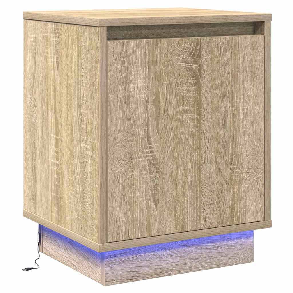 Bedside Cabinet Sonoma oak 39 x 34.5 x 50 cm Engineered wood