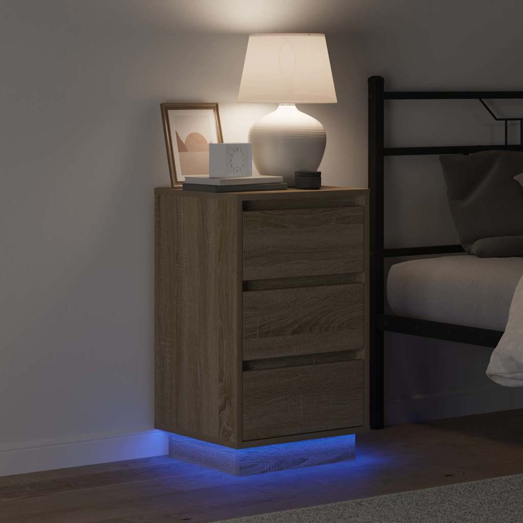 Bedside Cabinet Sonoma oak 39 x 34.5 x 65 cm Engineered wood