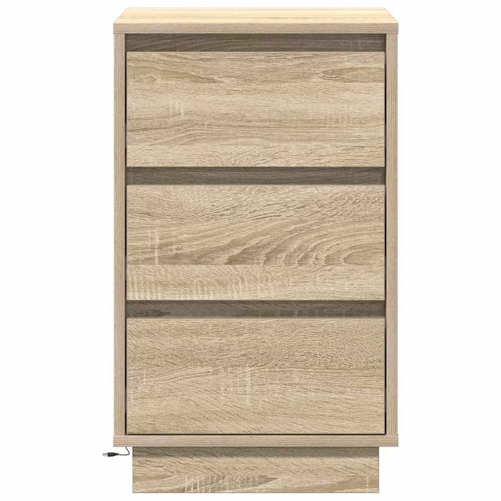 Bedside Cabinet Sonoma oak 39 x 34.5 x 65 cm Engineered wood