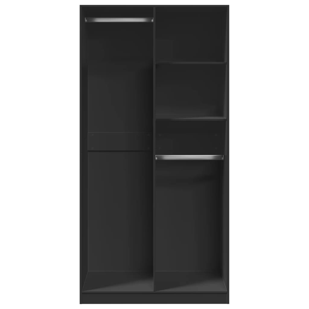 Wardrobe Black 100x50x200 cm Engineered Wood