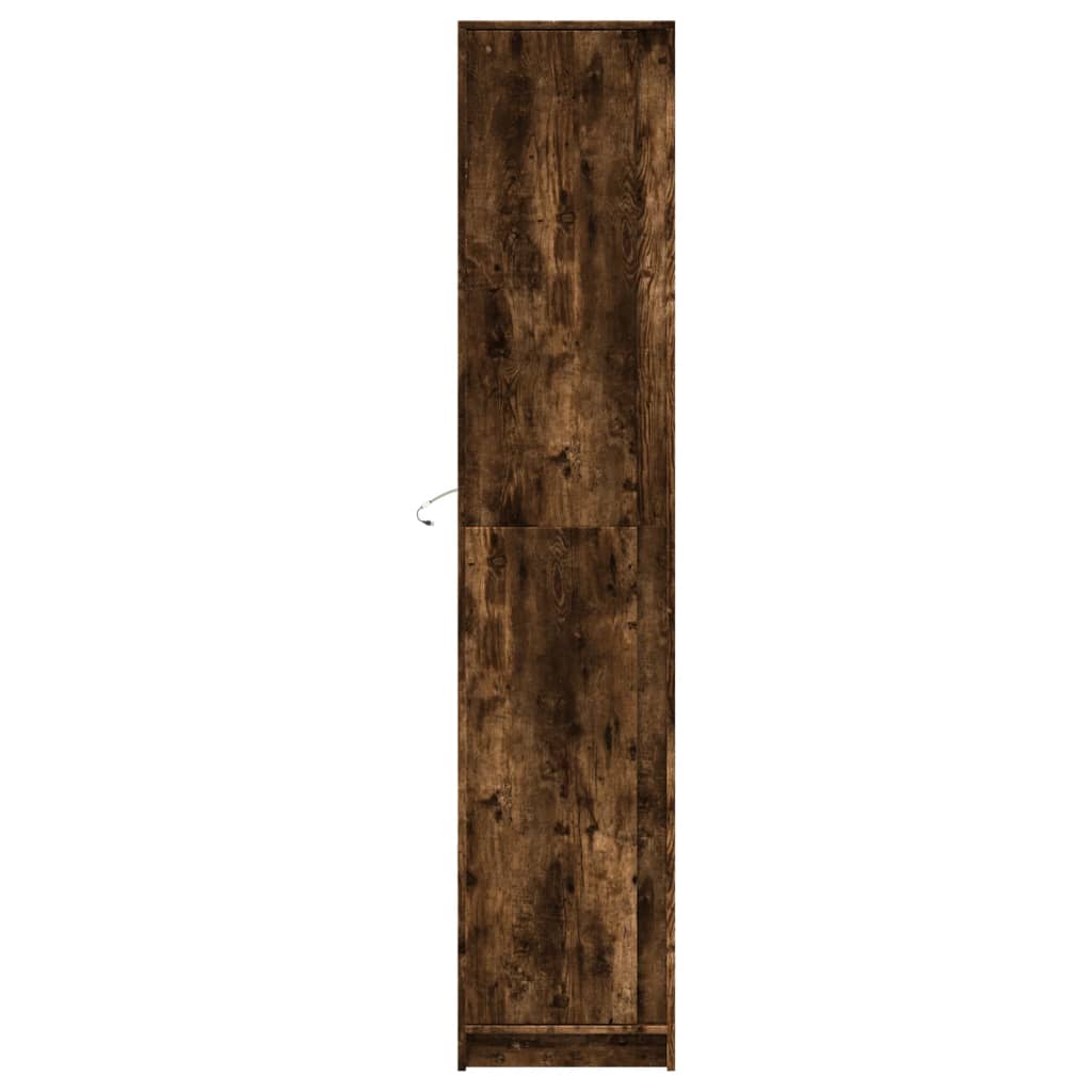 Highboard with LED Smoked Oak 41.5x32.5x200 cm Engineered Wood