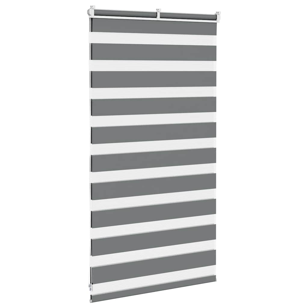 Zebra Blind Dark Grey 80x100 cm Fabric Width 75.9 cm Polyester