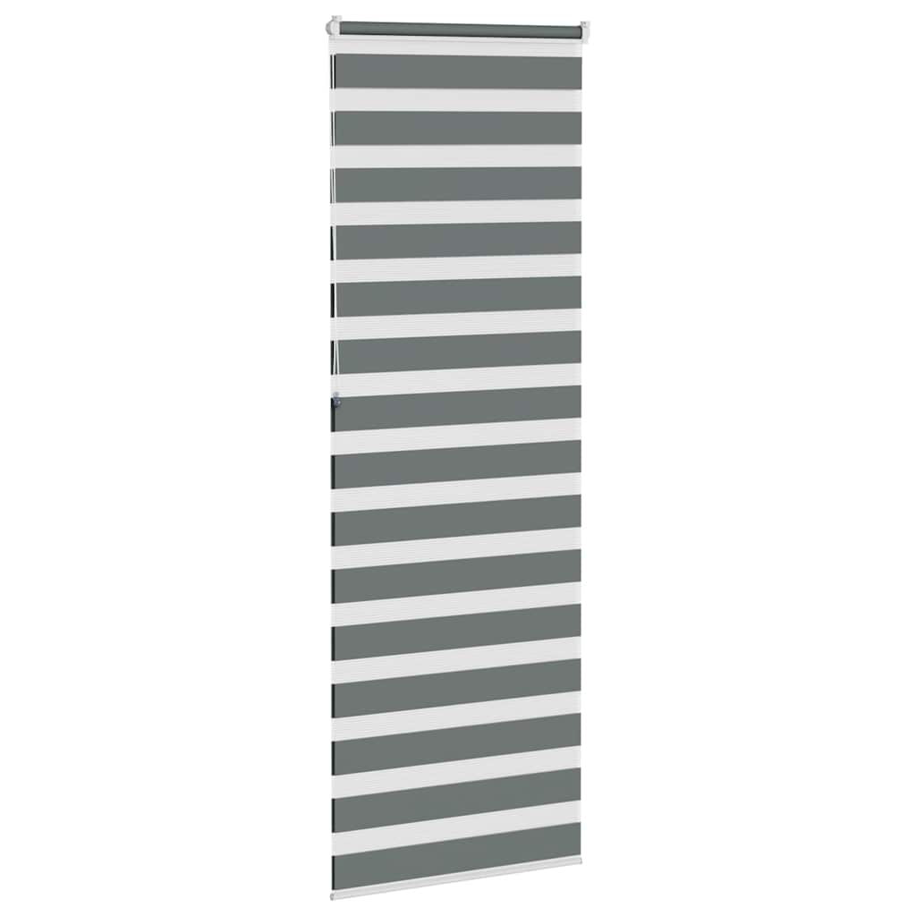 Zebra Blind Dark Grey 80x230 cm Fabric Width 75.9 cm Polyester