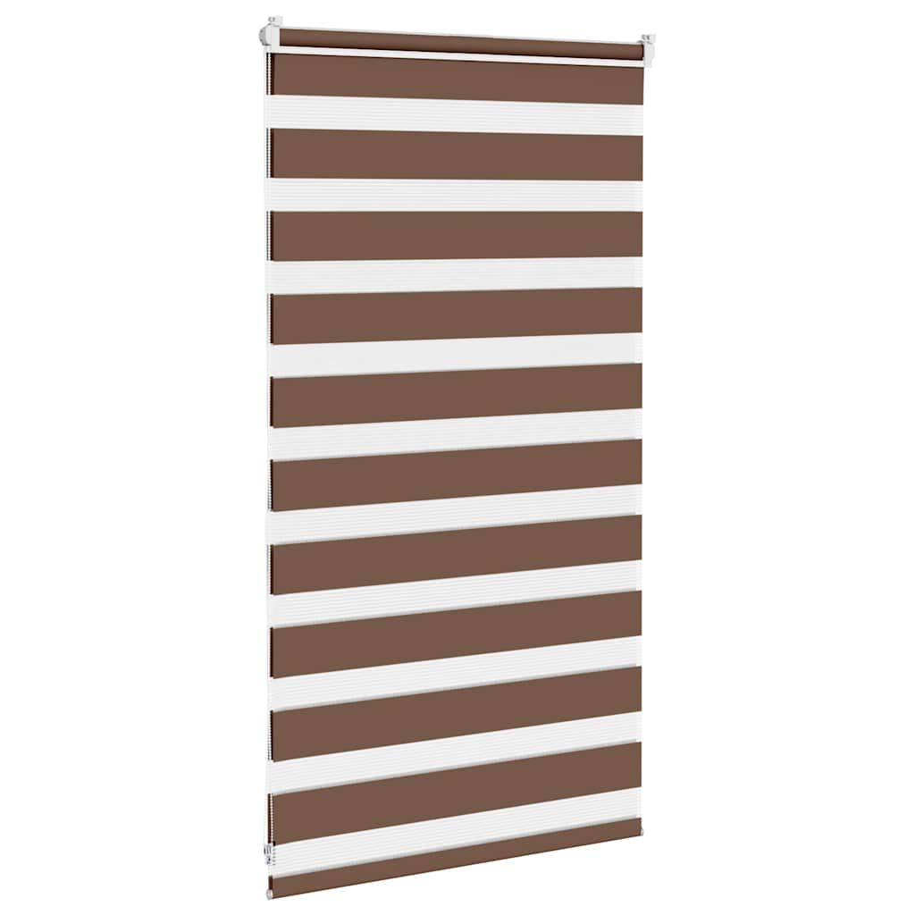 Zebra Blind Brown 90x100 cm Fabric Width 85.9 cm Polyester