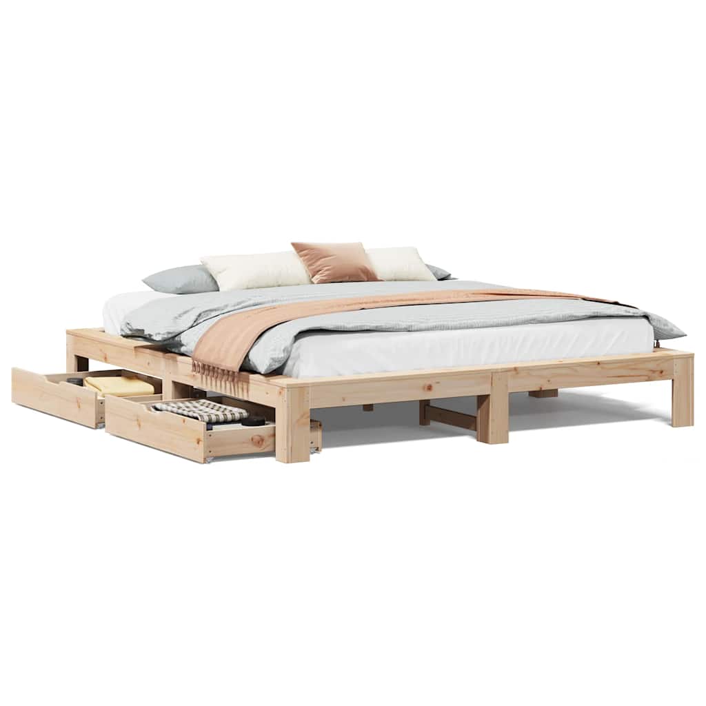 Bed Frame without Mattress 180x200 cm Super King Solid Wood Pine