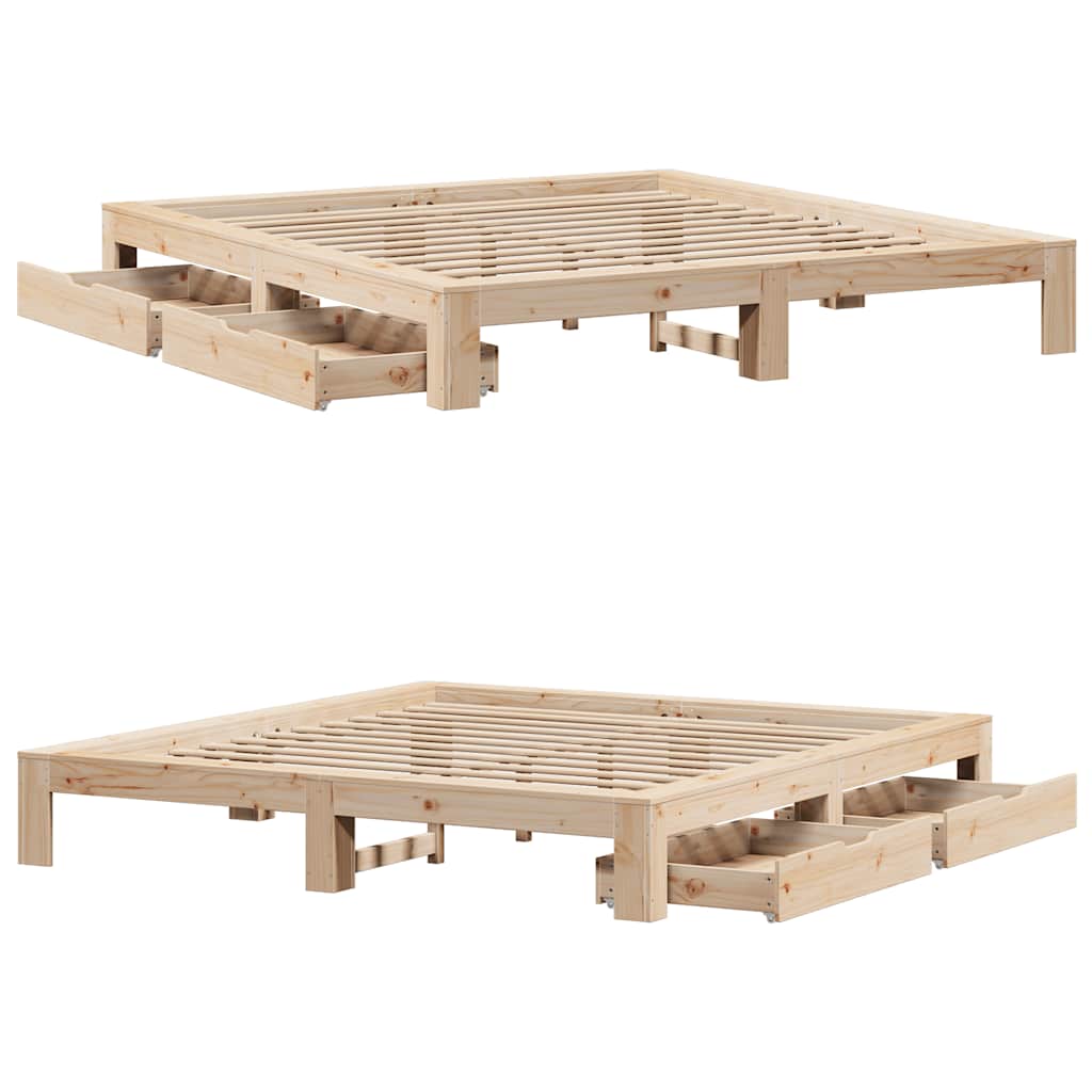 Bed Frame without Mattress 180x200 cm Super King Solid Wood Pine