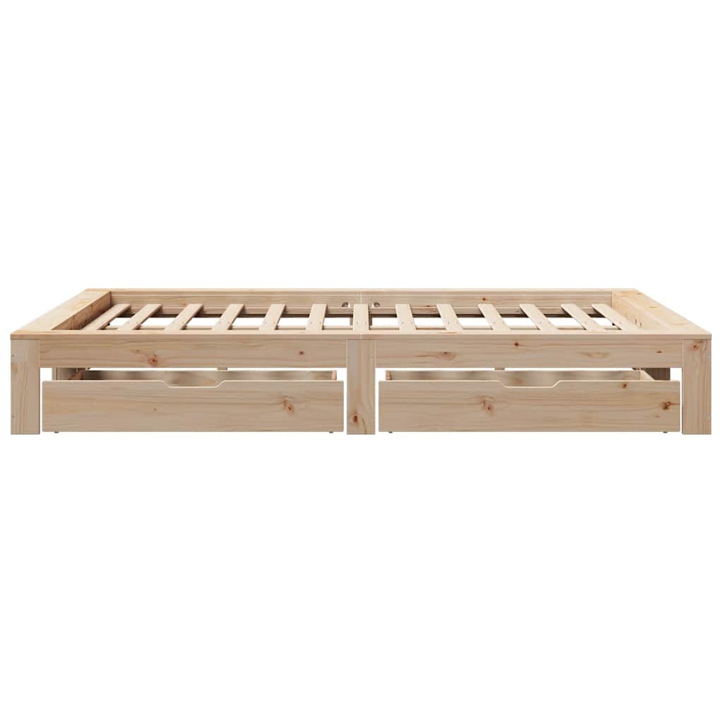 Bed Frame without Mattress 140x200 cm Solid Wood Pine