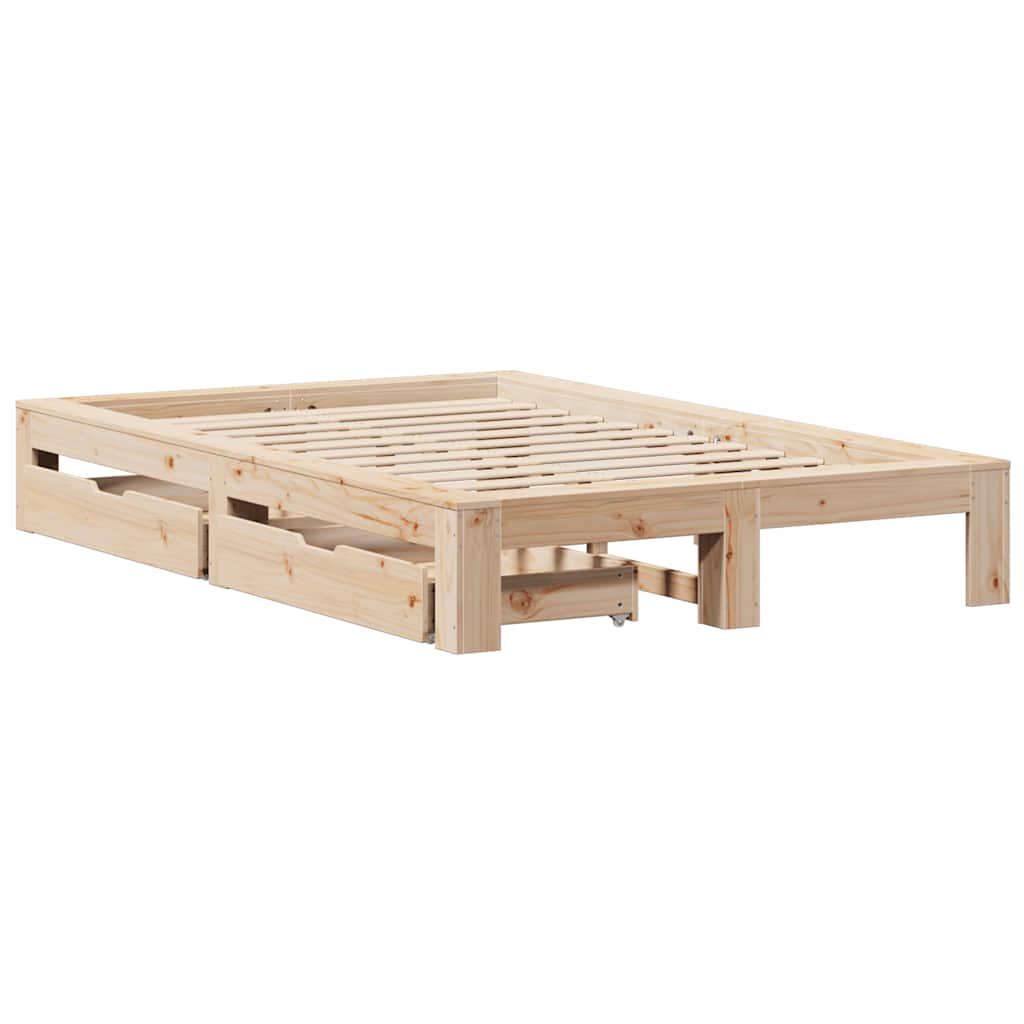 Bed Frame without Mattress 120x190 cm Small Double Solid Wood Pine