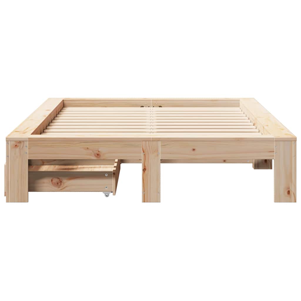 Bed Frame without Mattress 120x190 cm Small Double Solid Wood Pine