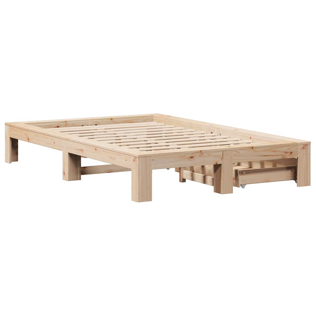 Bed Frame without Mattress 120x190 cm Small Double Solid Wood Pine