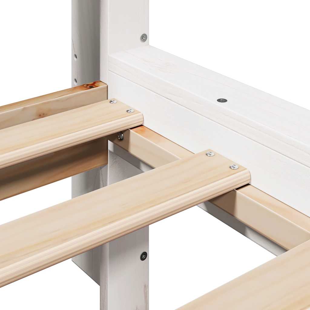 Bookcase Bed without Mattress White 100x200 cm Solid Wood Pine