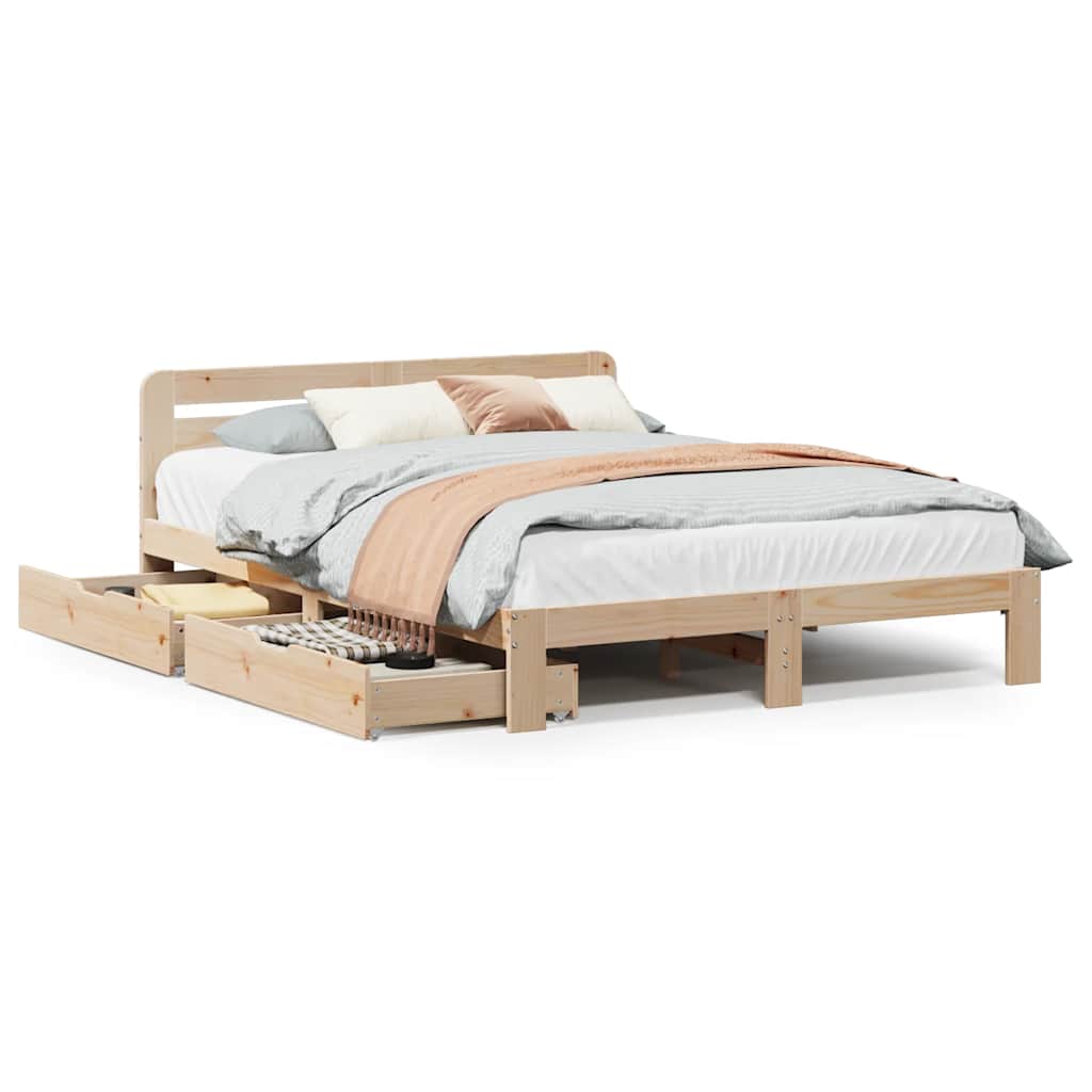 Bed Frame without Mattress 120x200 cm Solid Wood Pine