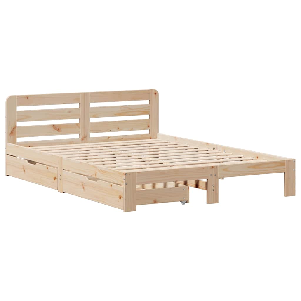 Bed Frame without Mattress 120x200 cm Solid Wood Pine