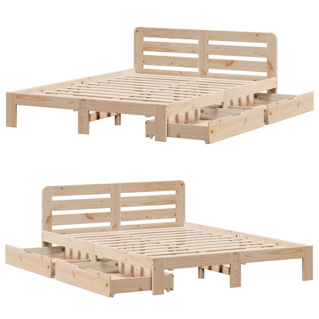 Bed Frame without Mattress 120x200 cm Solid Wood Pine