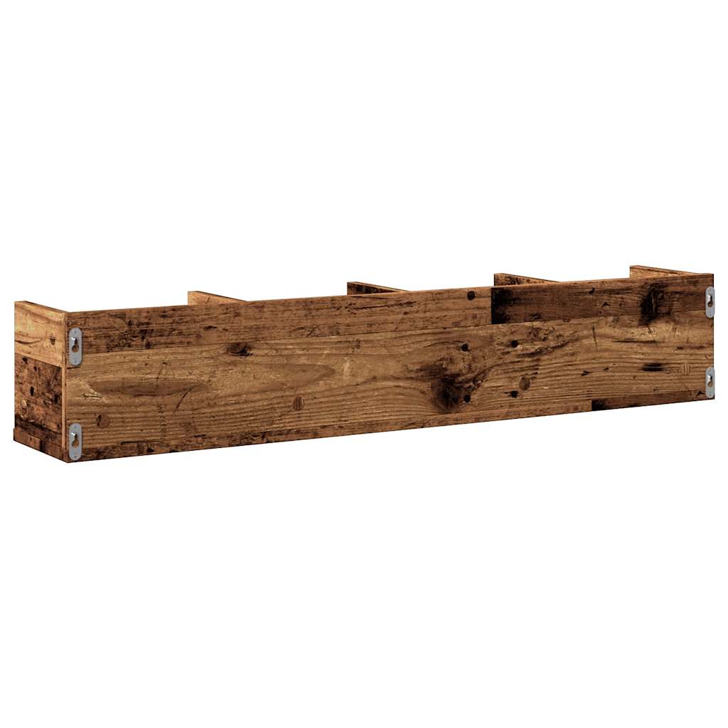 CD Wall Shelf Old Wood 100x18x18 cm Engineered Wood