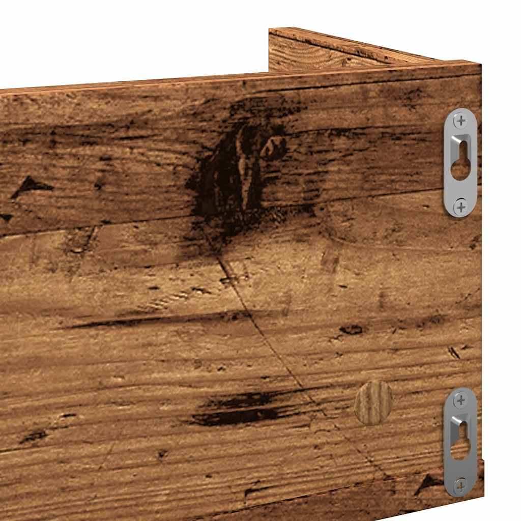 CD Wall Shelf Old Wood 100x18x18 cm Engineered Wood