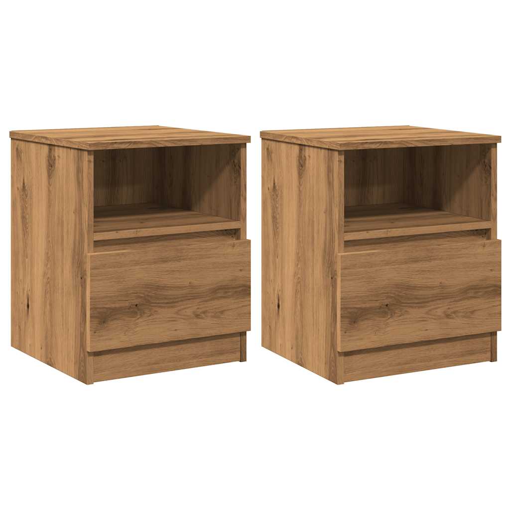Bedside Cabinets 2 pcs Artisan Oak 40x40x50 cm Engineered Wood