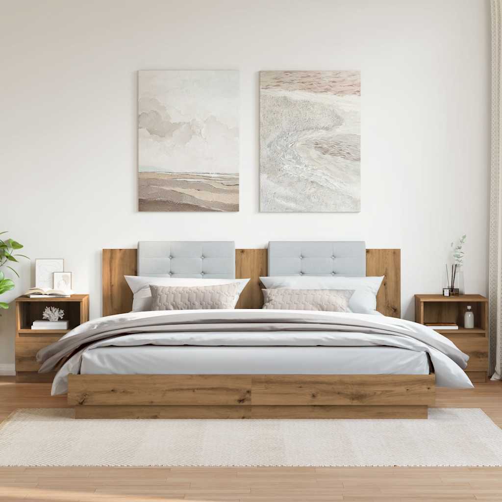 Bedside Cabinets 2 pcs Artisan Oak 40x40x50 cm Engineered Wood