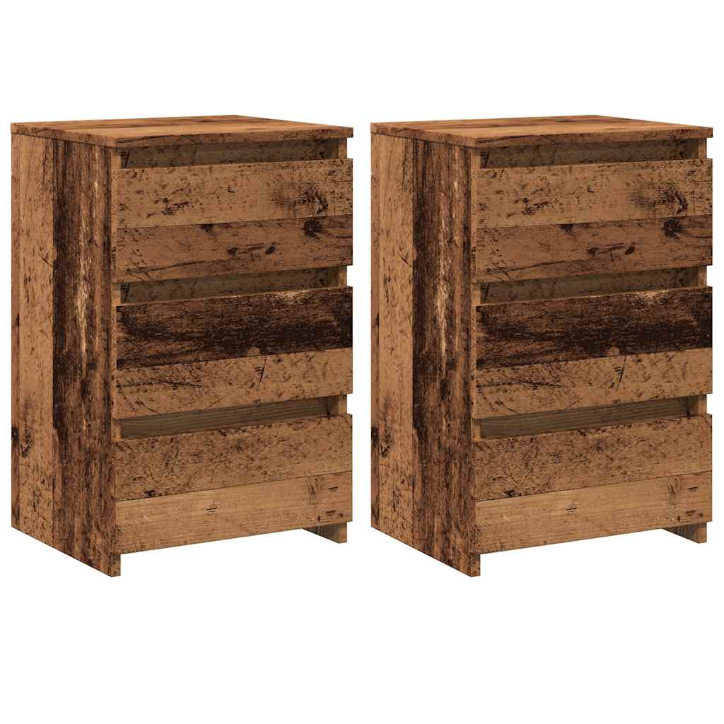Bedside Cabinets 2 pcs Old Wood 40x35x62.5 cm Engineered Wood