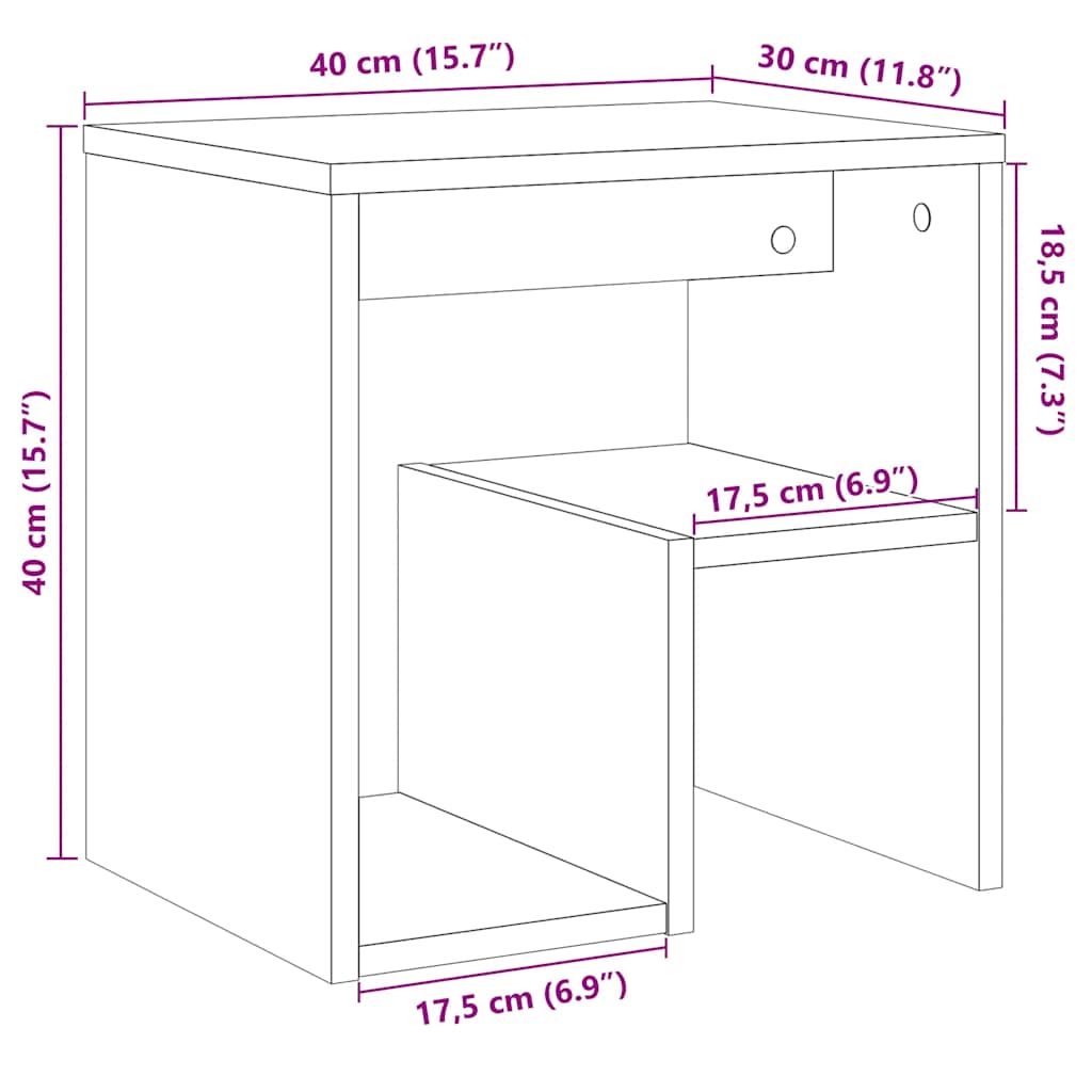 Bedside Cabinets 2 pcs Artisan Oak 40x30x40 cm Engineered Wood