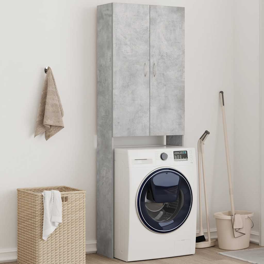 Washing Machine Cabinet Concrete Grey 64x25.5x190 cm