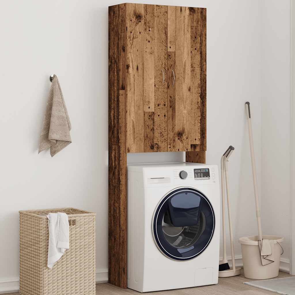 Washing Machine Cabinet Old Wood 64x25.5x190 cm