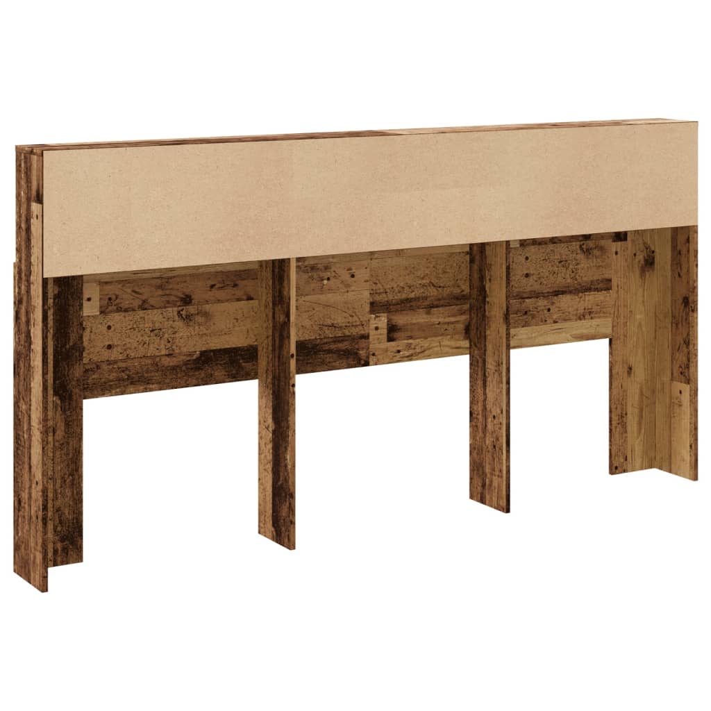 Headboard Cabinet Old Wood 200x19x103.5 cm Engineered Wood