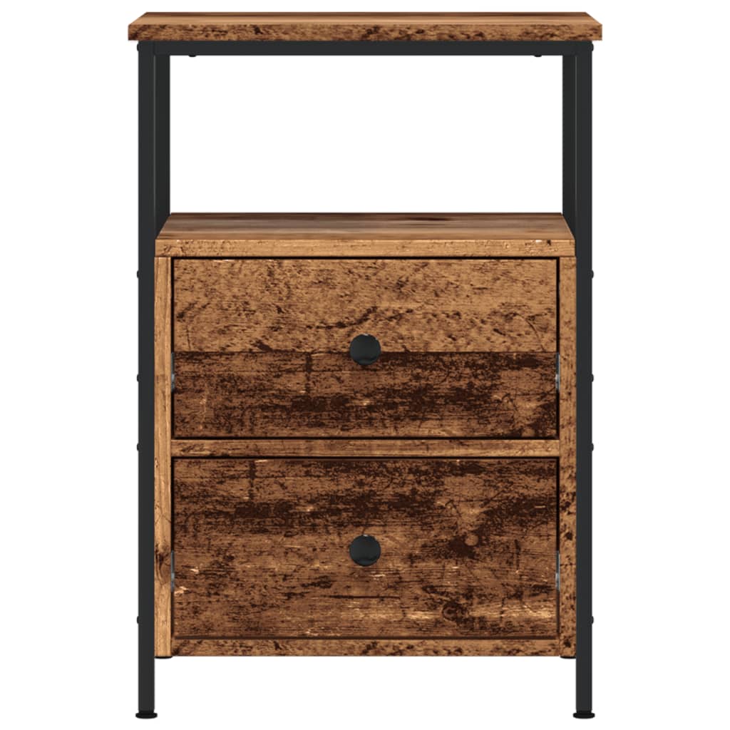 Bedside Cabinets 2 pcs Old Wood 34x35.5x50 cm Engineered Wood
