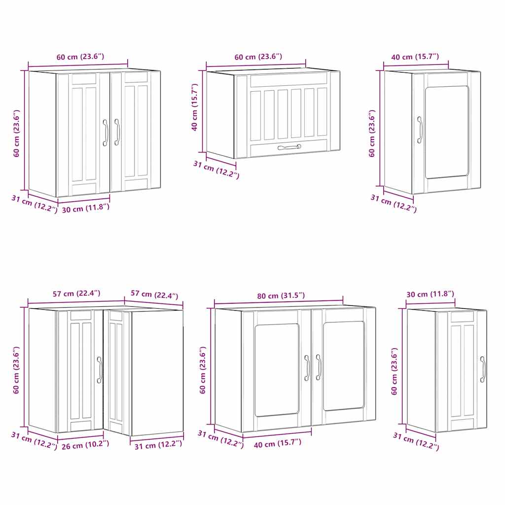 11 Piece Kitchen Cabinet Set Lucca Gloss White Engineered Wood