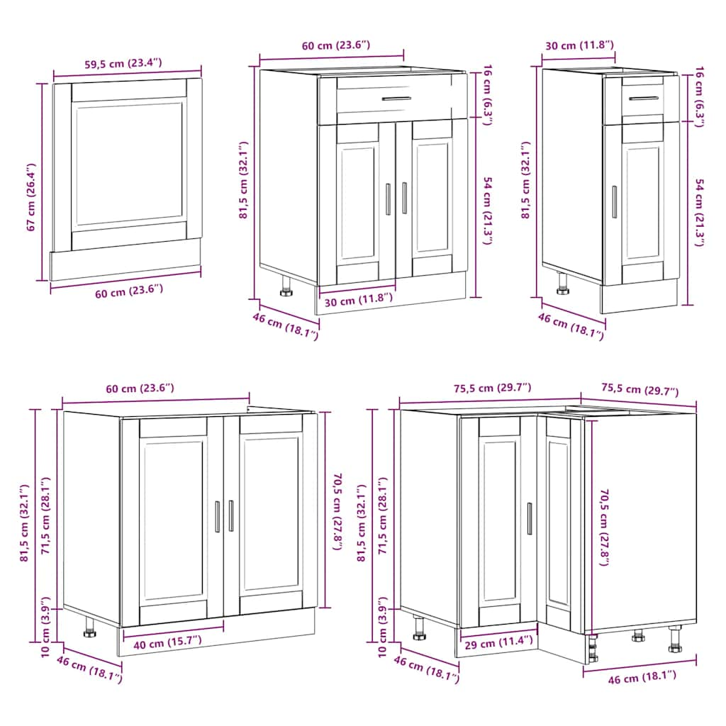 11 Piece Kitchen Cabinet Set Porto Gloss White Engineered Wood