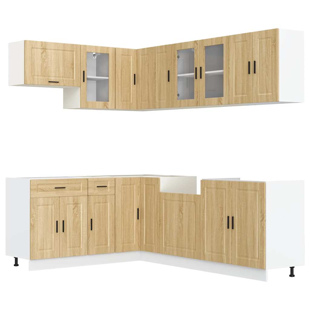 11 Piece Kitchen Cabinet Set Porto Sonoma Oak Engineered Wood