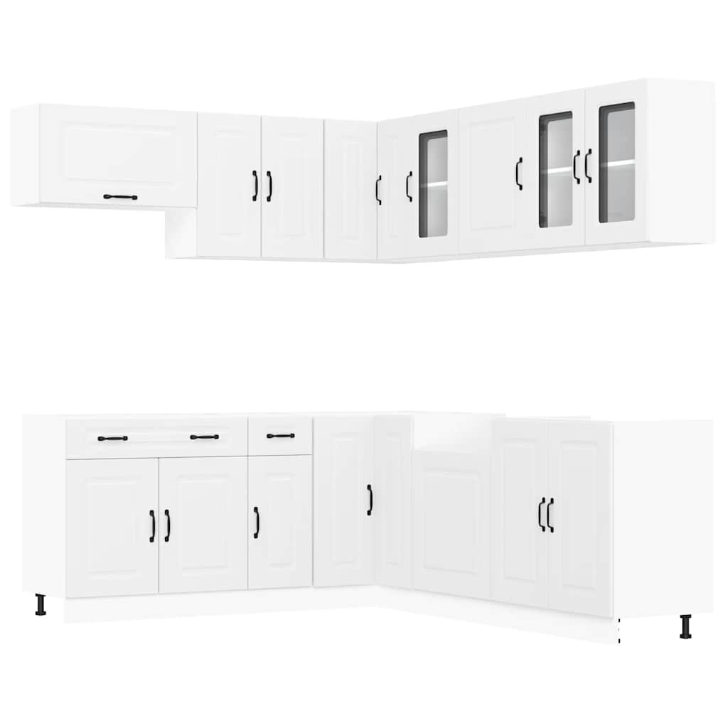 11 Piece Kitchen Cabinet Set Kalmar White Engineered Wood