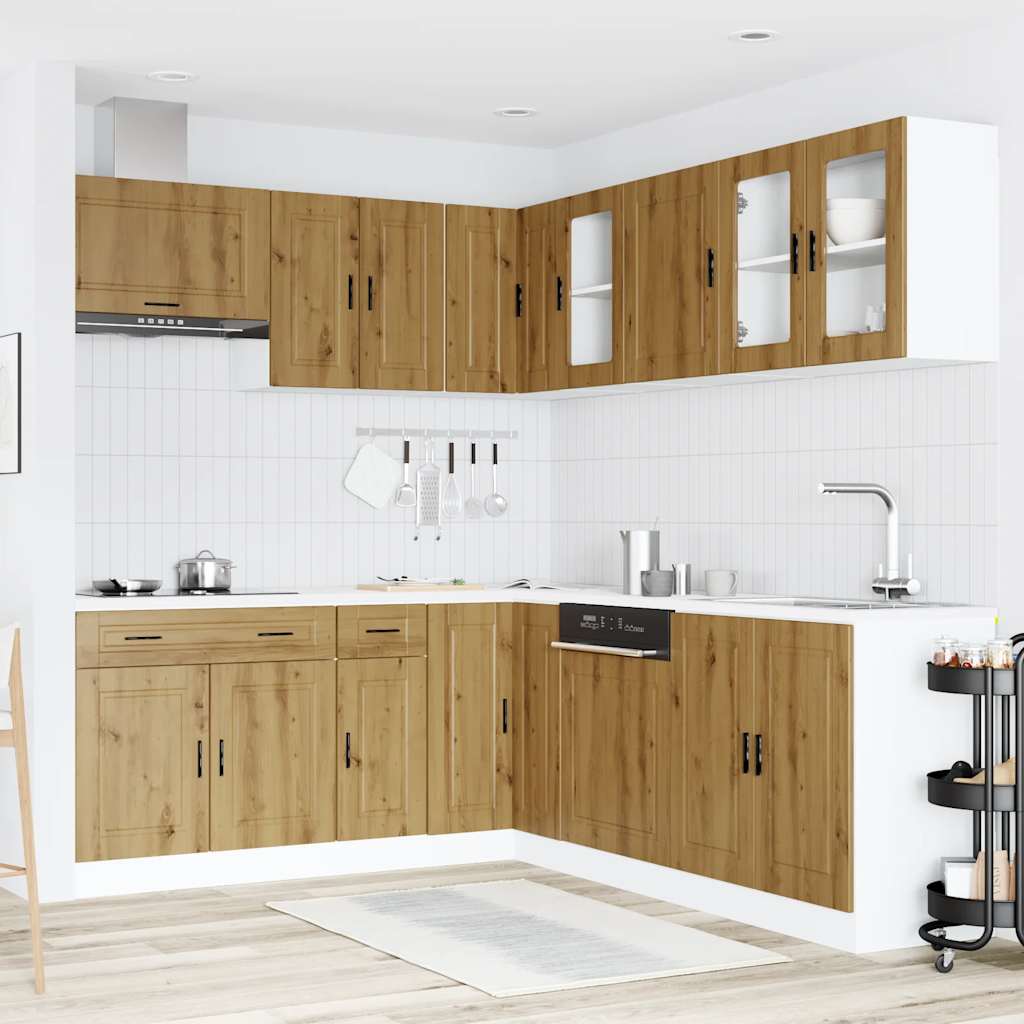 11 Piece Kitchen Cabinet Set Porto Artisan Oak Engineered Wood