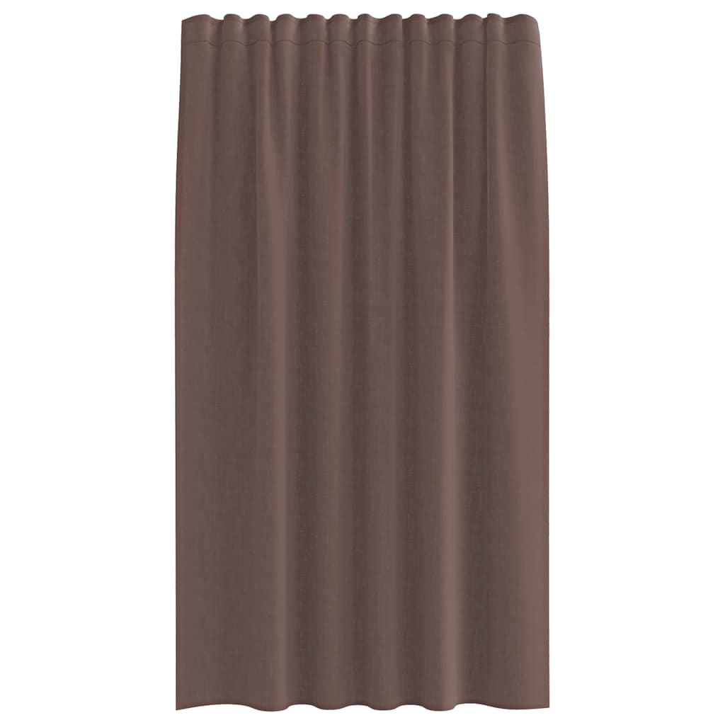 Voile Curtains with Rod Pockets 2 pcs Brown