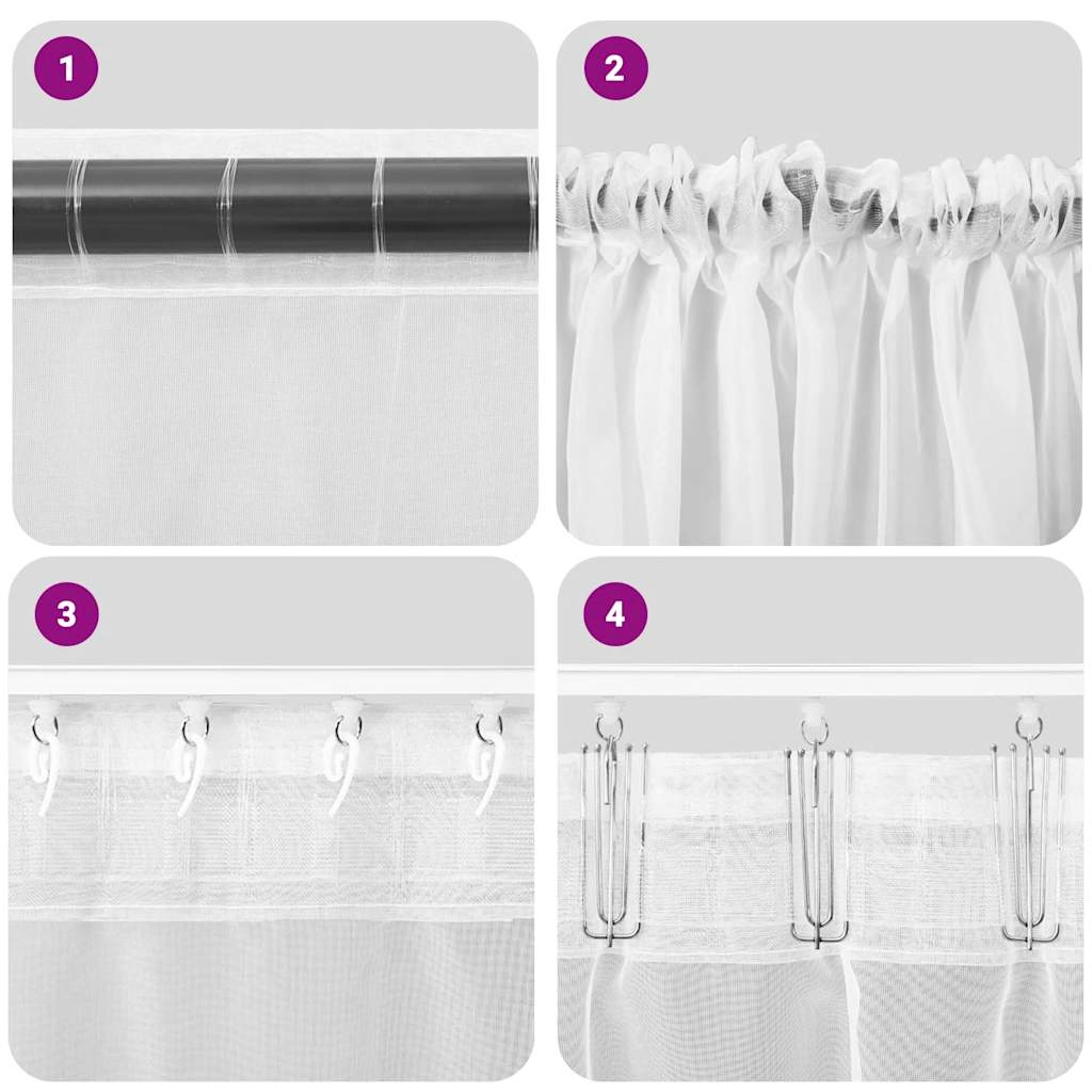 Voile Curtains with Rod Pockets 2 pcs Brown