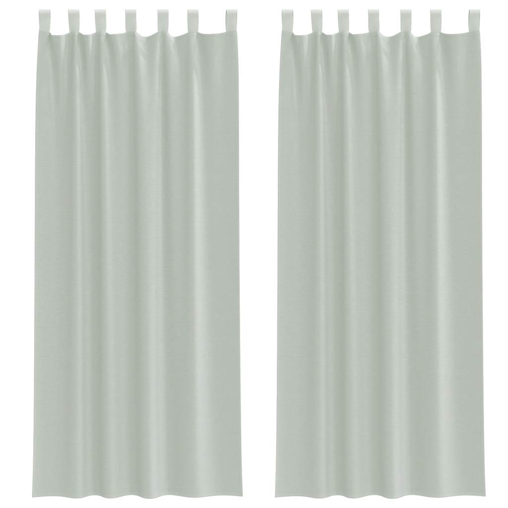 Voile Curtains with Loops 2 pcs Light Grey 140x260 cm