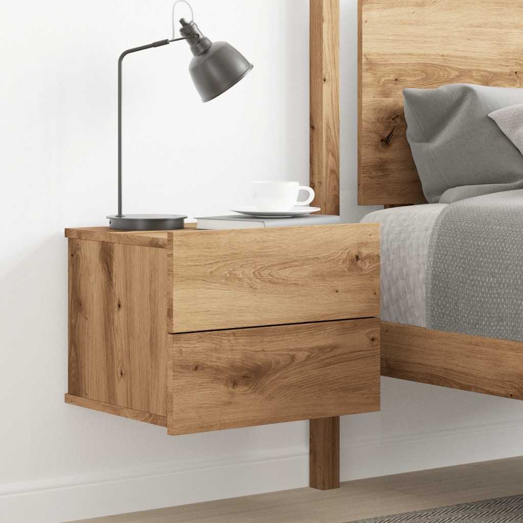 Wall-mounted Bedside Cabinet Artisan Oak 40x32x30 cm