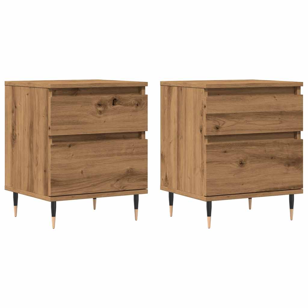 Bedside Cabinets 2 pcs Artisan Oak 40x35x50 cm Engineered Wood