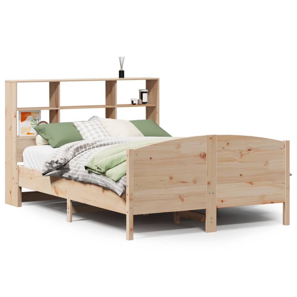 Bookcase Bed without Mattress 120x200cm Solid Wood Pine
