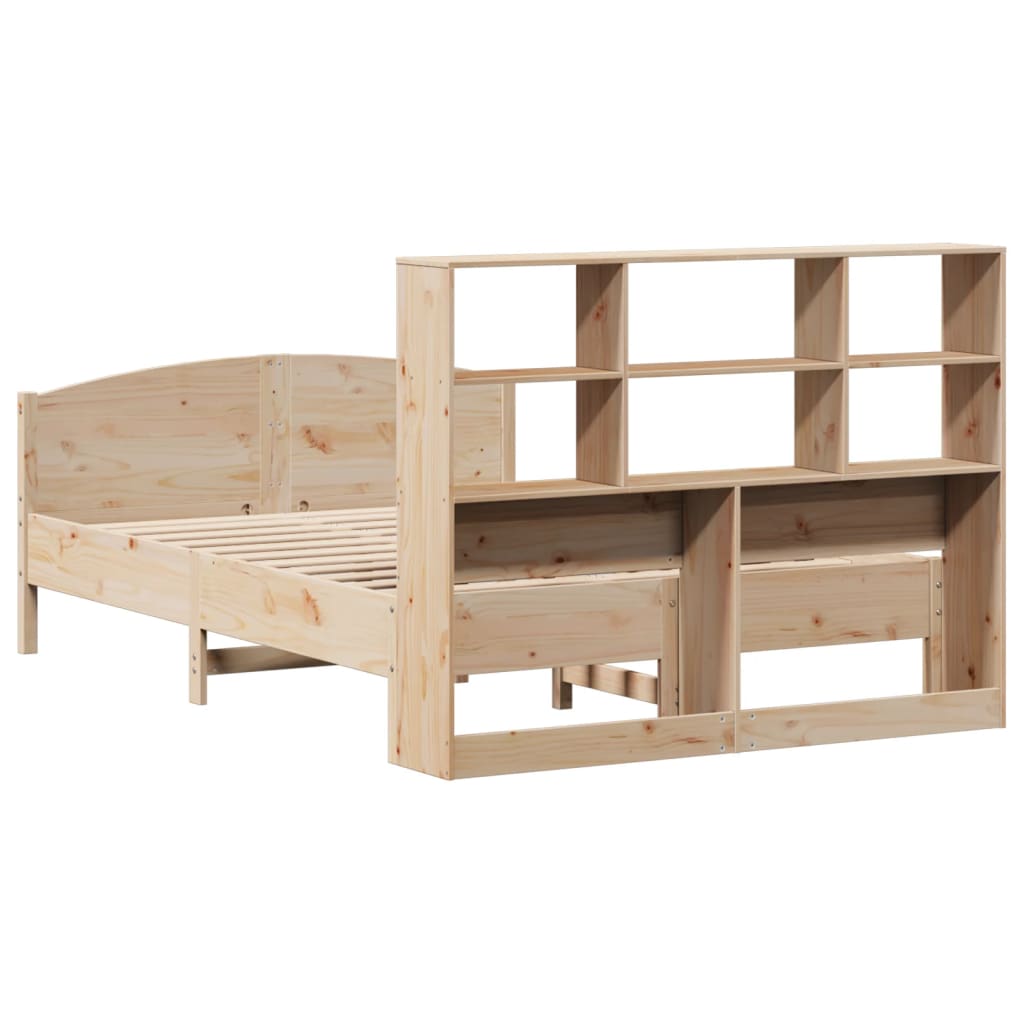 Bookcase Bed without Mattress 120x200cm Solid Wood Pine