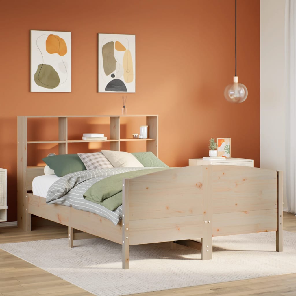 Bookcase Bed without Mattress 120x200cm Solid Wood Pine