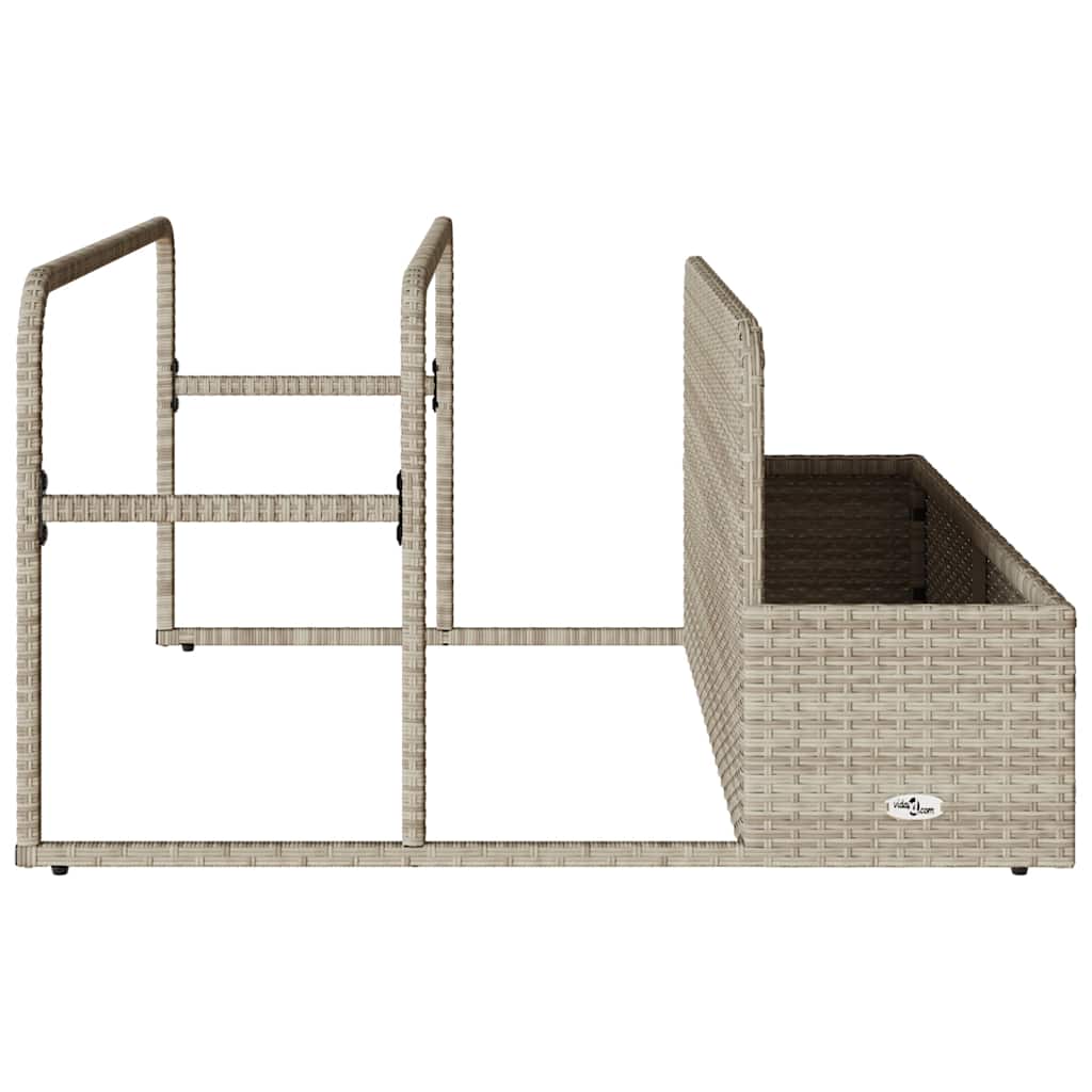 Poolside Float Storage Light Grey 110x100x57 cm Poly Rattan